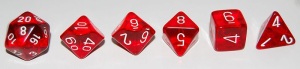 A set of dice for tabletop gaming. Roll for initiative!